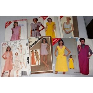 Vintage 1980s Lot Of Eight Mixed Brand Patterns Most Size 14-20 Misses NeverUsed
